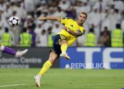 Al Nassr menang 3-1 atas Neftchi Fergana di Liga Champions Asia — Pemain Al Nassr merayakan kemenangan 3-1 atas Neftchi Fergana di Al-Awwal Park, Riyadh
